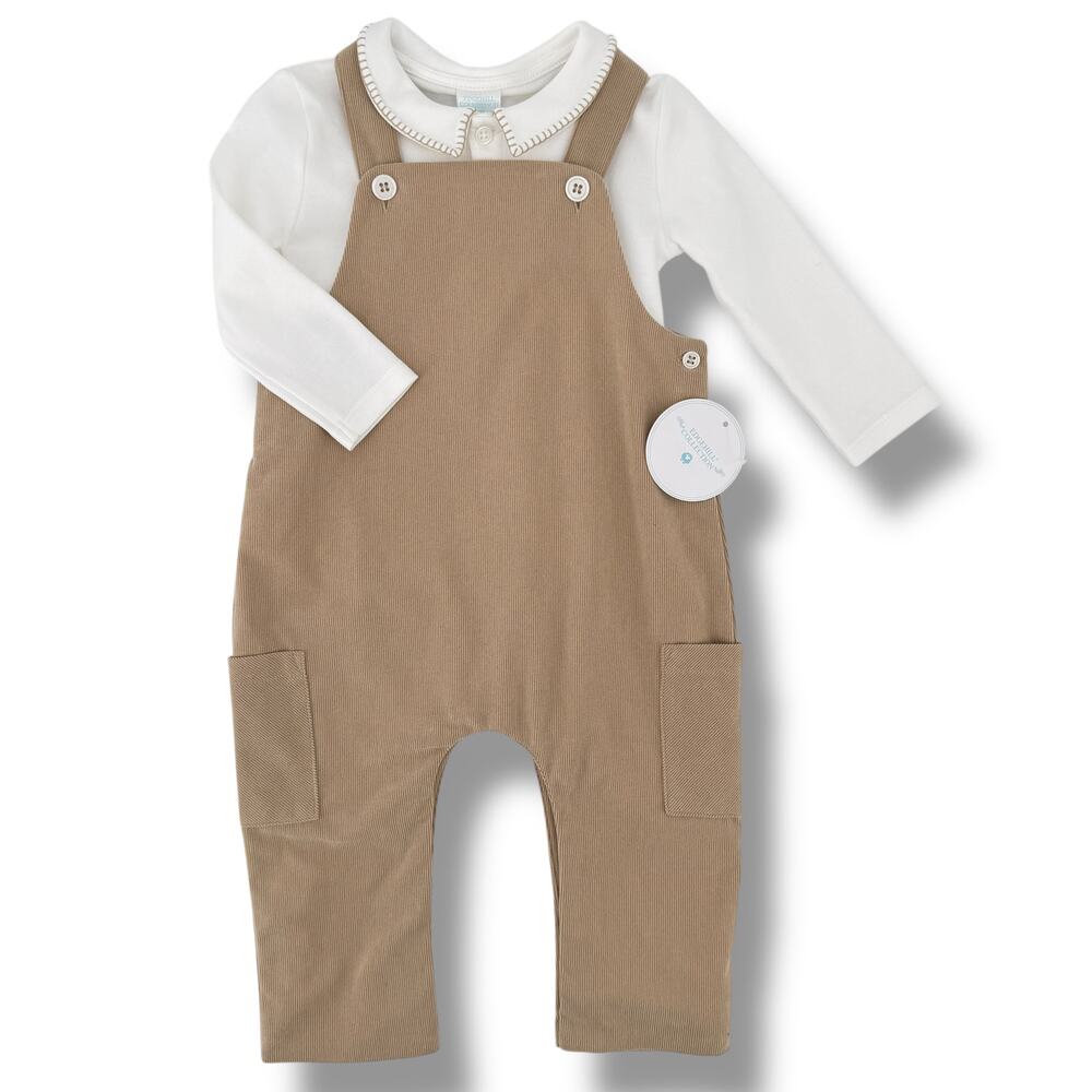 Edgehill Collection Cargo Corduroy Overalls Set Baby Boy Size 12 M Stitch Collar
